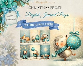 Christmas Junk Journal Pages, 170 Winter Animal Printable Papers