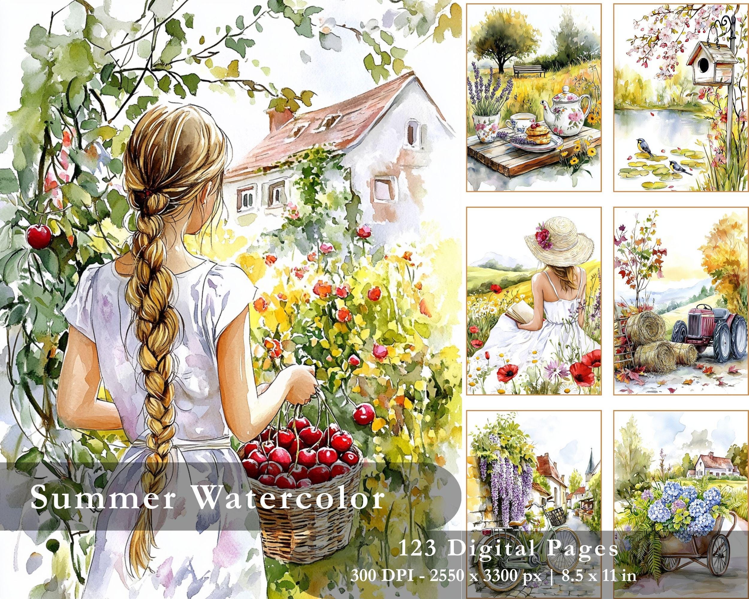 Preview of Cottagecore Country Journal Papers — 123 Printable Pages