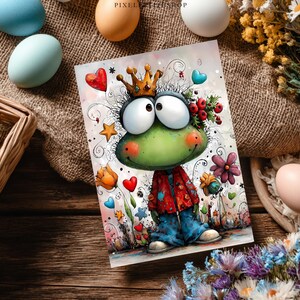 Witzige Weihnachtstiere Digitales Papier | Junk Journal Seiten, Karten (Digitaler Download) Bild 4