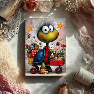 Witzige Weihnachtstiere Digitales Papier | Junk Journal Seiten, Karten (Digitaler Download) Bild 3