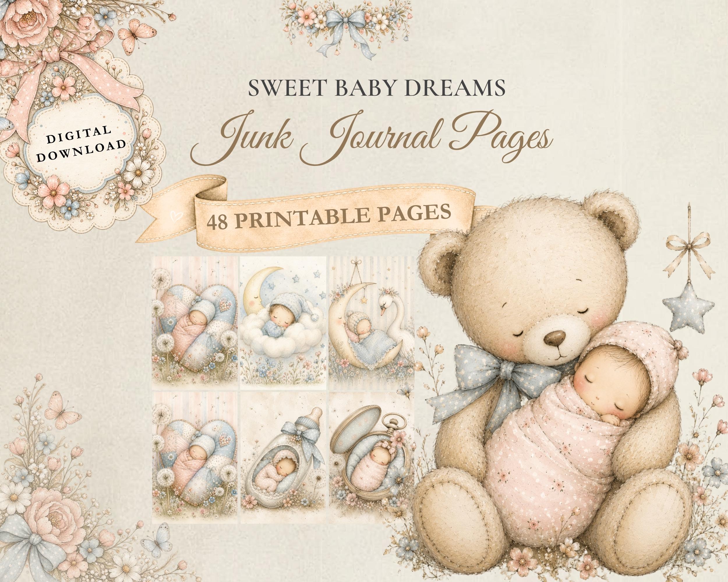 Preview of Teddy Bear Baby Journal Pages — Nursery Memory Printables