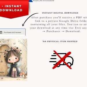 Storybook Fairy Girl Digital Pages | Junk Journal & Scrapbook Printables (Digital Download) image 3