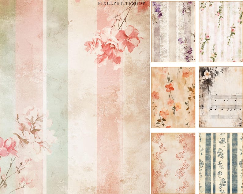 Vintage Shabby Chic Junk Journal Pages | Scrapbooking Printables (Digital Download) image 9