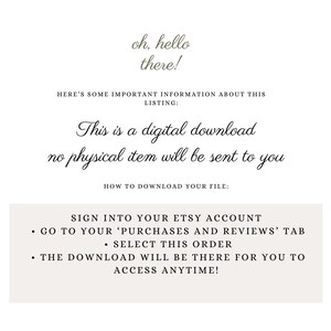 Pode incluir: Fundo branco com texto em escrita cursiva: &laquo; oh, hello there! &raquo; e &laquo; Este &eacute; um download digital, nenhum item f&iacute;sico ser&aacute; enviado para voc&ecirc; &raquo;. Instru&ccedil;&otilde;es de download inclu&iacute;das.