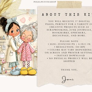 Digitale pagina's lieve verpleegster en ouderen | Afdrukbare items voor junkjournal en scrapbooking (digitale download) afbeelding 10