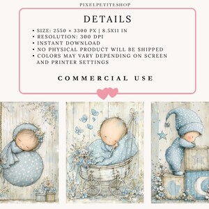 Adorable Baby Boy Digital Pages | Nursery Junk Journal & Scrapbooking Printables (Digital Download) image 2