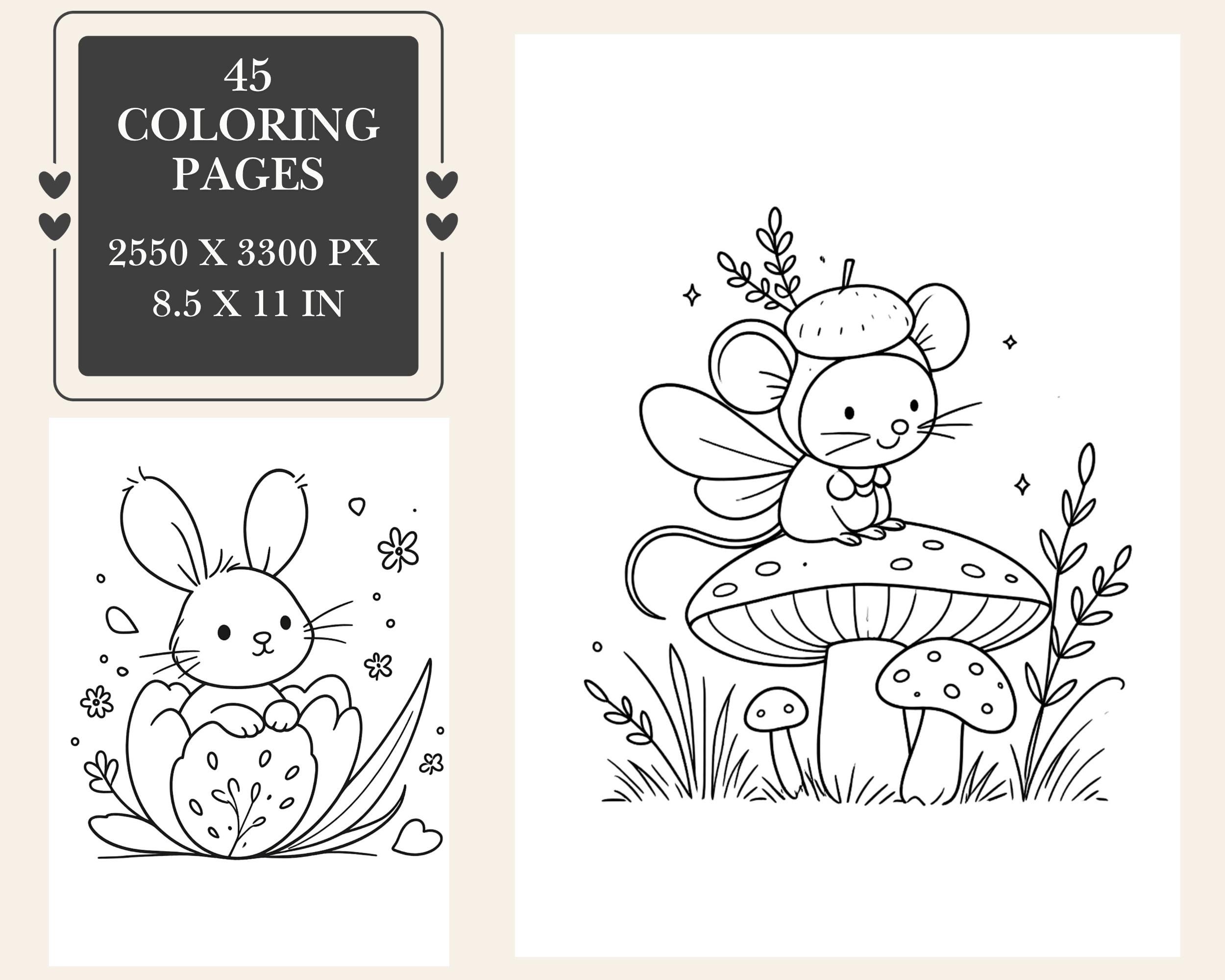 Preview of Woodland Animal Coloring Book — 45 Printable Pages