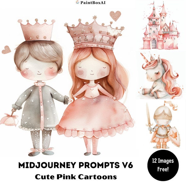 Midjourney Prompts Adorable Cartoons, Midjourney v6 Prompts Children Book Cliparts, AI Prompts for Watercolor Clip Art, Free Images Included