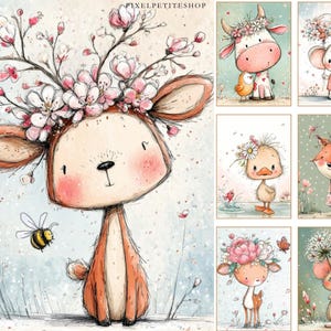 Nyckfulla digitala sidor med blommiga vänner | Utskrivbara skräpjournaler och scrapbooking (digital nedladdning) bild 8