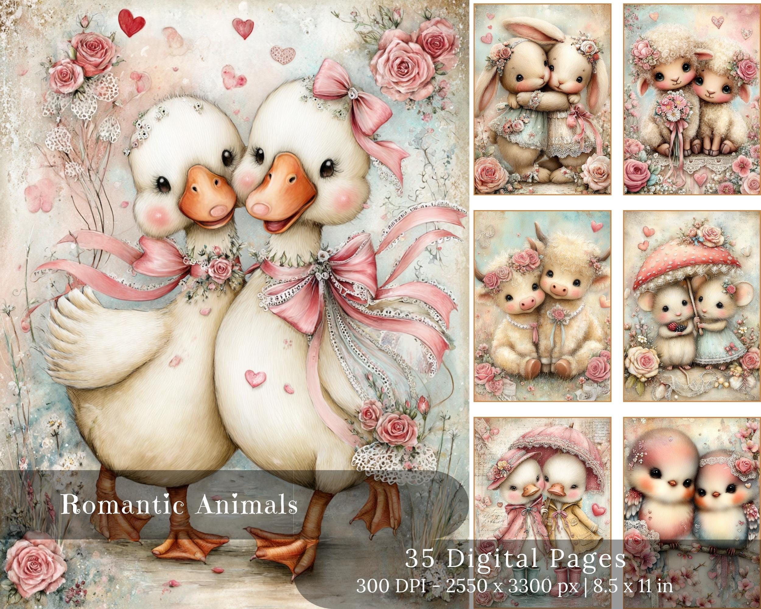 Preview of Romantic Farm Animals — 35 Valentine Journal Printables