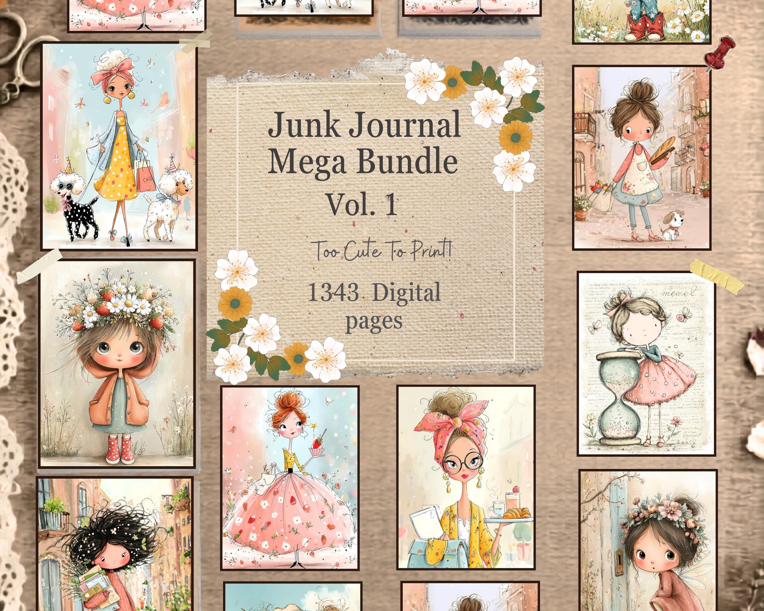Preview of Whimsical Girl Journal Mega Bundle — 1,343 Printable Pages