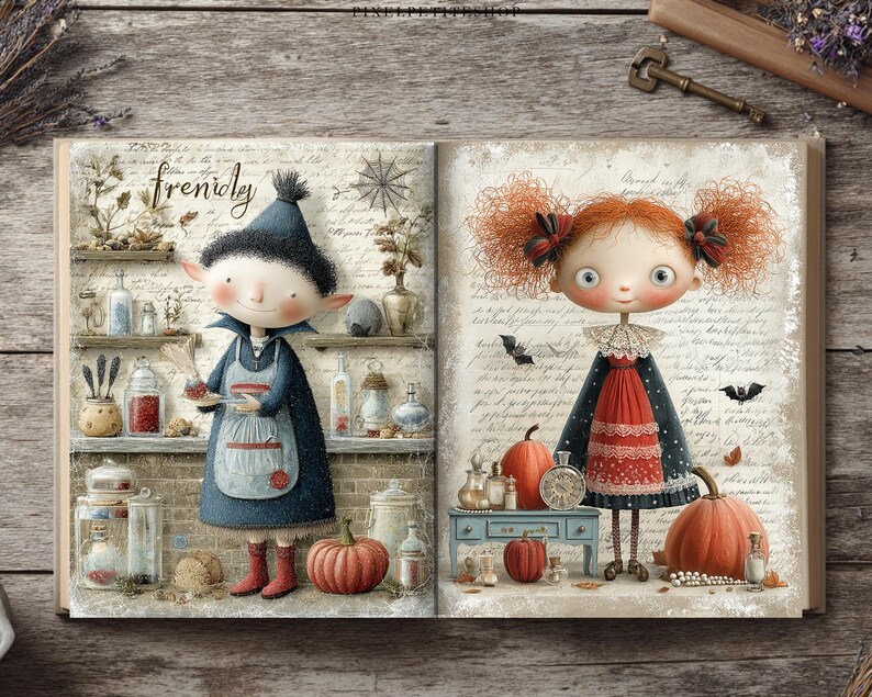 Gothic Cottagecore Halloween Digital Pages | Junk Journal & Scrapbook Papers (Digital Download) image 10