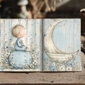 Adorable Baby Boy Digital Pages | Nursery Junk Journal & Scrapbooking Printables (Digital Download) image 9
