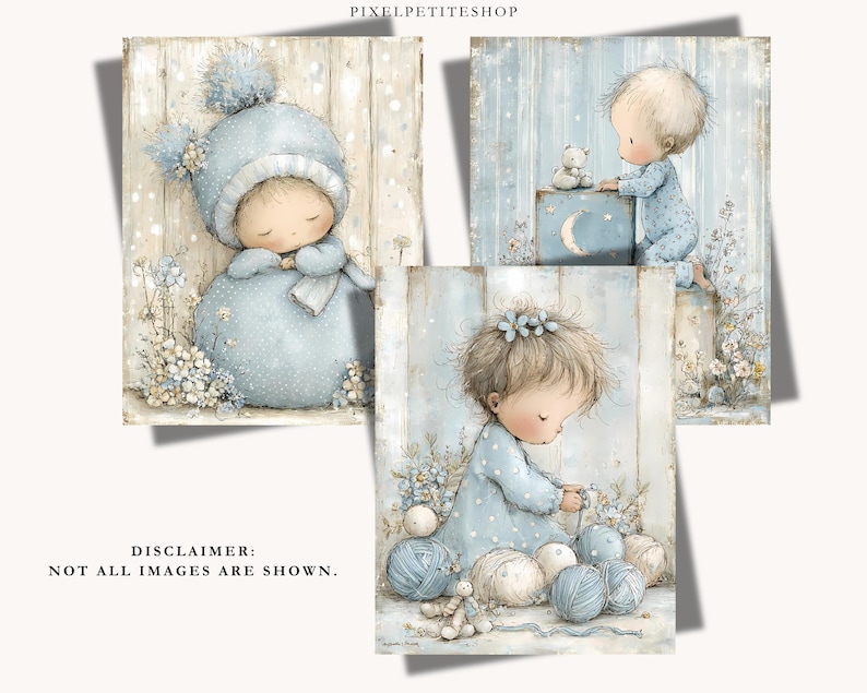 Adorable Baby Boy Digital Pages | Nursery Junk Journal & Scrapbooking Printables (Digital Download) image 6