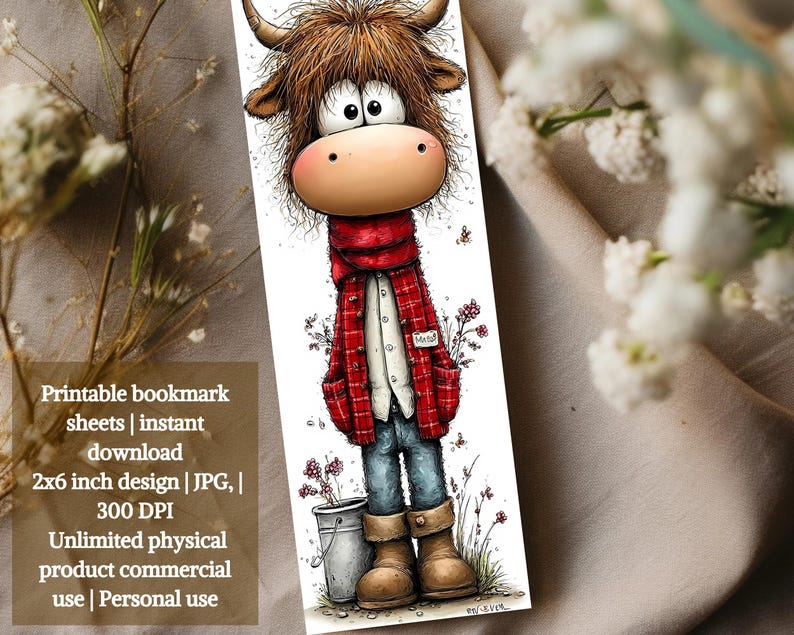 Nyckfullt, elegant djurbokmärke att skriva ut (digital nedladdning) bild 6