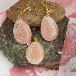 Rosa Schmuckset Glitzer