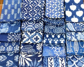 Serviettes de table bleu indigo, serviettes 100 % coton, serviettes de table, serviettes de cuisine pour le dîner, ensemble de serviettes de table de mariage, serviettes réutilisables style bohème