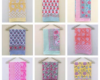 Katoenen sarong met handblokprint kleurrijke strandomslag pareo boho sarong: wasbare sarong dames te koop