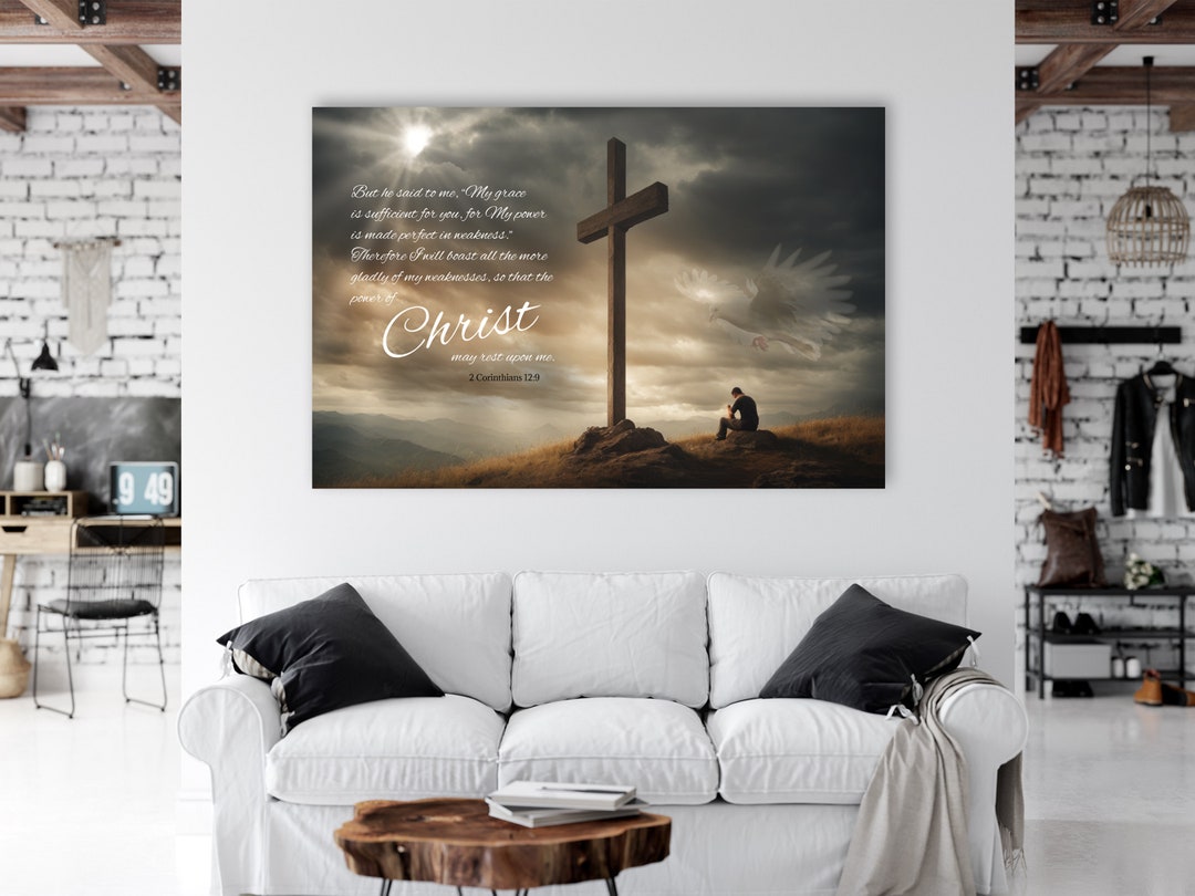 KJV Bible Verse Wall Art | 2 Corinthians 12:9 | Create Your Own Custom ...