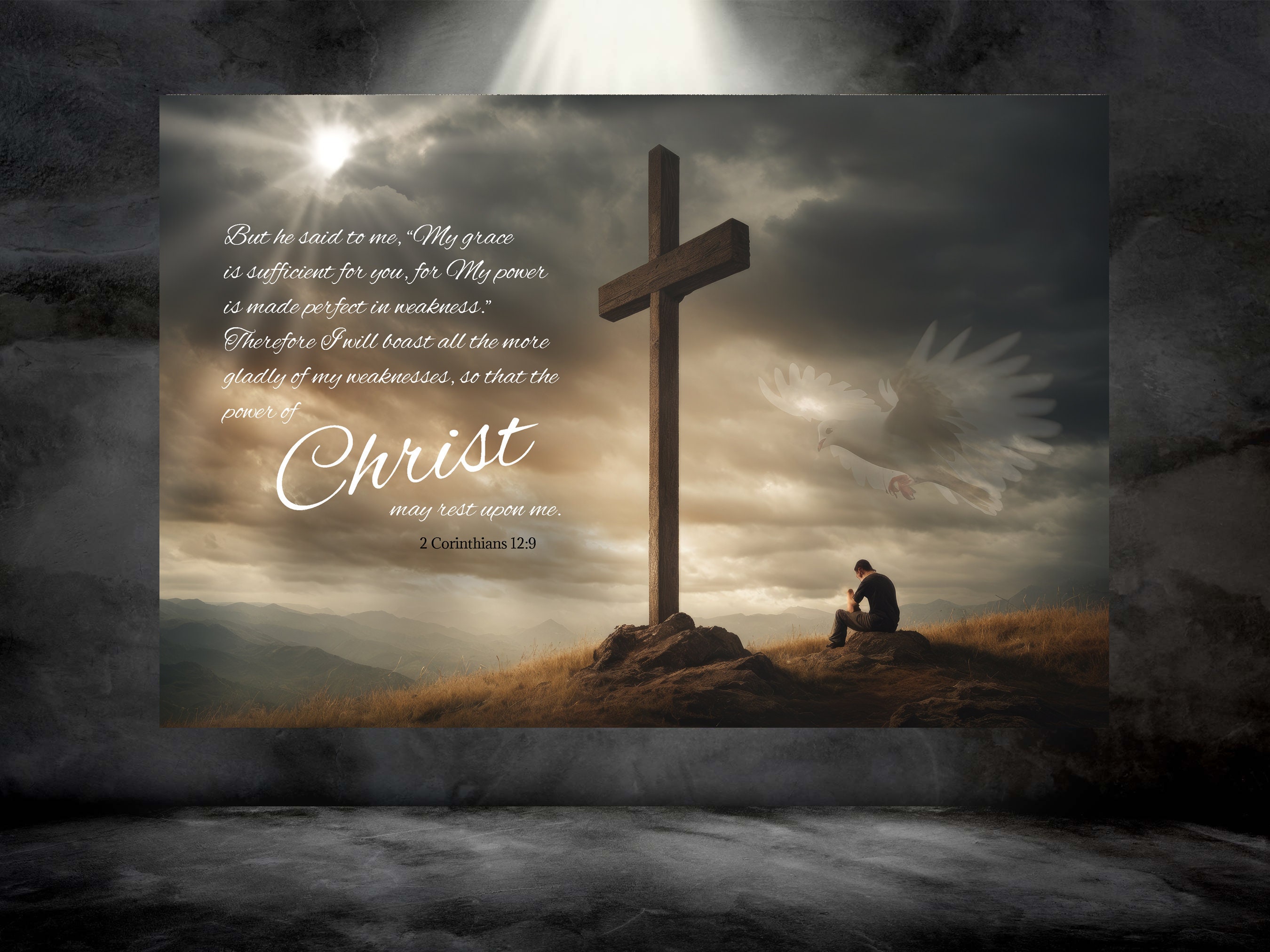 KJV Bible Verse Wall Art | 2 Corinthians 12:9 | Create Your Own Custom ...