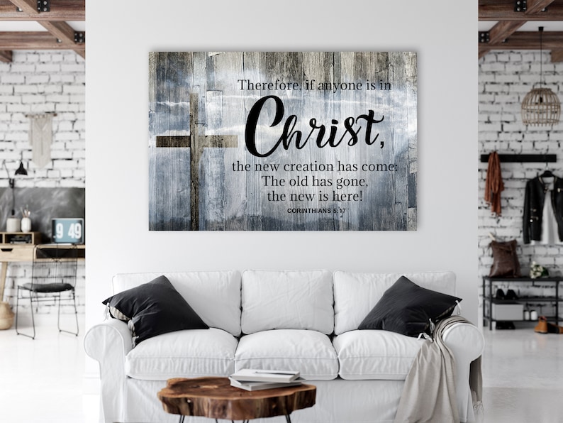 KJV Bible Verse Wall Art | 2 Corinthians 5-17 | Create Your Own Custom ...