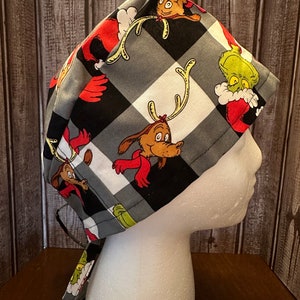 Grinch Tieback Scrub Cap