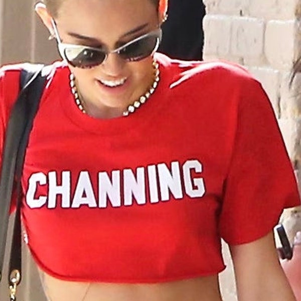 CHANNING miley cyrus inspired Crop Tee (aop) artist rendition CROPPED TEE tube top