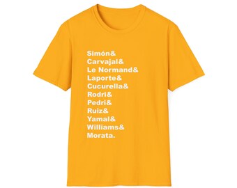 Spanien World Cup Fußball-Team-T-Shirt Startaufstellung