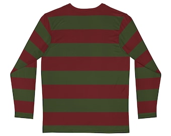 FREDDY KRUEGER Herren Langarm-Shirt Nightmare on Elm St Horrorfilm SOFORT Halloween-Kostüm 80er Jahre Horror-Kostüm-Halloween-Party einfach