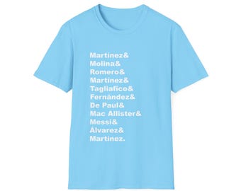 Argentinien WM Fußball Mannschaft T-Shirt Startaufstellung