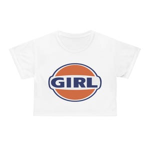 GIRL Pamela Anderson inspired Crop Tee (aop) artist rendition CROPPED TEE tube top