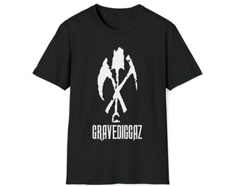 GRAVEDIGGAZ gildan soft style tshirt die pick sichel und die schaufel RZA Prinz Paul Frukwan Poetic Horrorcore Classic Rap grafik teewu