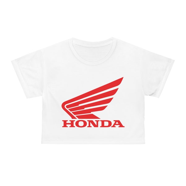 HONDA  inspired Crop Tee (aop) artist rendition motorcycle Cropped Tee tube top made in the USA motorbike workout gear yoga top