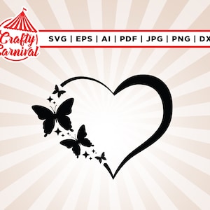 Mariposa Amor SVG, Corazón Brillante Mariposa Svg, Cricut, Png, Svg, sublimación, Feliz Día de San Valentín, Pareja Svg, Descarga Instantánea, hierro encendido
