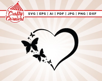 Butterfly Love SVG, Sparkly Heart Butterfly Svg, Cricut, Png, Svg, sublimation, Happy Valentine's Day, Couple Svg, Instant Download, iron on