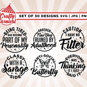 Sarkasmus-Svg-Bundle, sarkastisches Svg-Bundle, lustige Zitate bündeln svg, Cricut, Png, SVG, sarkastische Sprüche SVG-Bundle, sarkastische Zitate svg