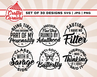 Sarcasm Svg Bundle, Sarcastic Svg Bundle, Funny quotes bundle svg, Cricut, Png, Svg, Sarcastic Sayings Svg Bundle, Sarcastic Quotes Svg