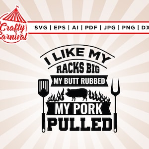 Lubię moje stojaki Big Bbq SVG, cytat z pośladków wieprzowych, tata PNG, sylwetka SVG, plik do cięcia, zabawny grill, Cricut, Svg, sublimacja, natychmiastowe pobieranie