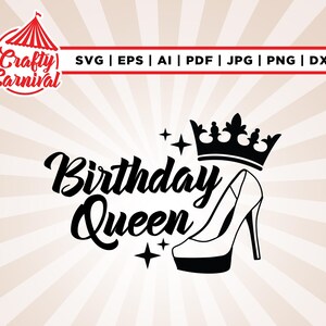 Reina de cumpleaños Svg, Camiseta de cumpleaños svg, Cricut, Sublimación, Cumpleaños femenino Svg, Fiesta de cumpleaños svg, Niña de cumpleaños Png, Reina de cumpleaños png.