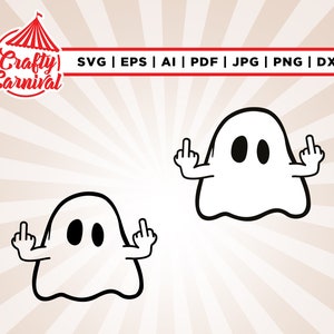 Ghost Middle Finger svg, Cricut, Sublimation, Halloween svg, Funny Halloween svg, Cute Ghost Halloween png, Silhouette, Cut file,