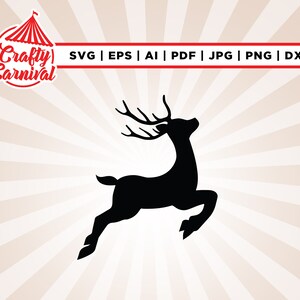 Renna SVG, renna volante SVG, sagoma di renna, cervo SVG, renna png, clipart di renna, renna cricut sagoma file di taglio in formato SVG