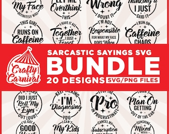 Sarcastische gezegden SVG-bundel, grappige beker Svg, Overthink Svg, Cricut, sublimatie, Tumbler Sayings Svg, May Be Wrong Svg, Tumbler & Shirt Png.