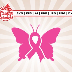 Butterfly Cancer Ribbon svg, Breast Cancer svg, Fight Cancer svg, cricut, cut file, Png, Cancer Awareness svg, Cancer Survivor svg, Svg