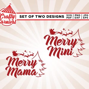 Feliz mamá y feliz mini Navidad svg, Cricut, sublimación, mamá y mini svg, suéter navideño svg, mi primera Navidad png, archivo de corte.