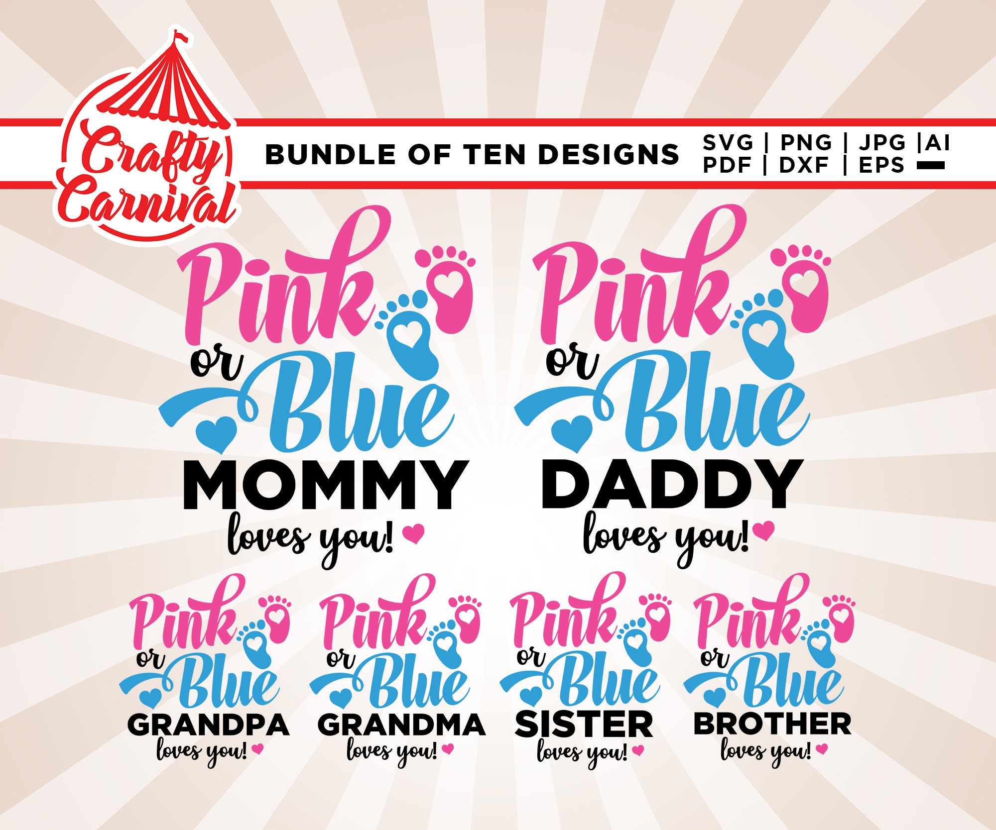 Pink or blue We love you svg, Pink or Blue Mommy Daddy Love You SVG, Gender Reveal svg, Gender Reveal Shirt svg, Baby Footprint