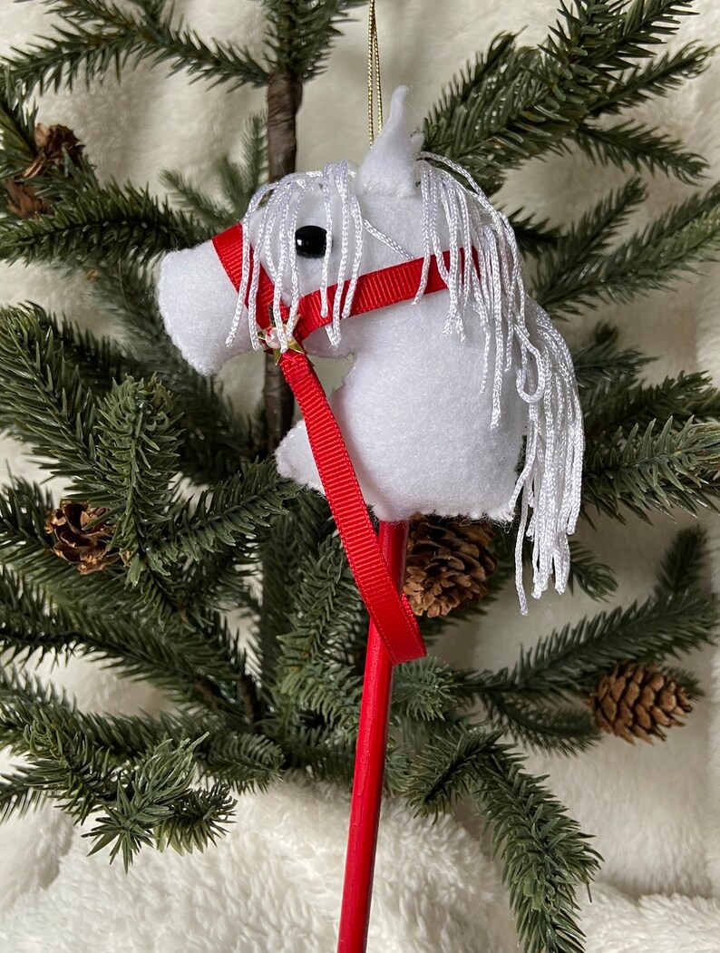 Vintage Hobby Horse, Christmas Tree Ornament, Handmade Felt Carousel