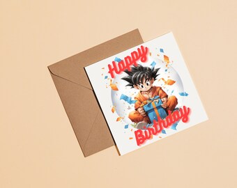 Carte d'anniversaire anime 5 x 5 po.