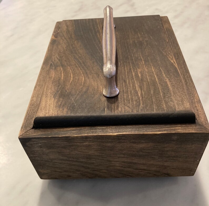 Decorative Wood Storage Box With Lid and Handle Walnut Stain Etsy