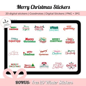 Merry Christmas Stickers | Goodnotes Digital Sticker Book | Digital Stickers | Christmas Printable Stickers | Digital Planner Stickers