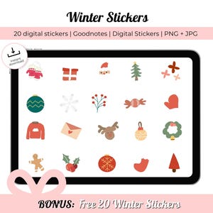 Winter Stickers | Christmas Digital Stickers | Digital Planner Stickers | Winter Digital Stickers | Goodnotes Planner | Seasonal Stickers
